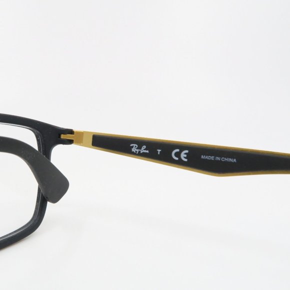 Ray-Ban RB 7056 5644 Unisex Rectangle Matte Black - Picture 4 of 6